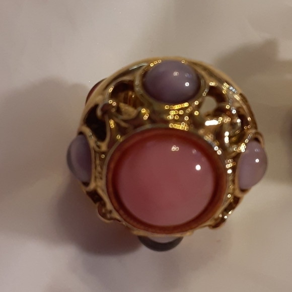 Pink and Purple Clipon Earrings - Picture 3 of 5